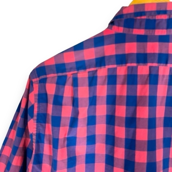 4 for $40 SALE!J Crew Factory Slim Button Down Shirt, Pink/Blue Gingham, Size M - Picture 3 of 11